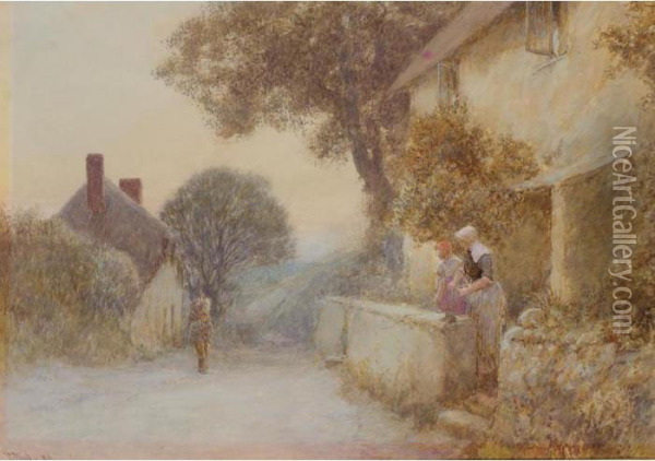 Cottage At Seaton Oil Painting - John White