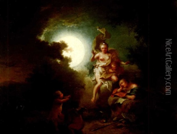 Luna Und Endymion Oil Painting - Johann Conrad Seekatz