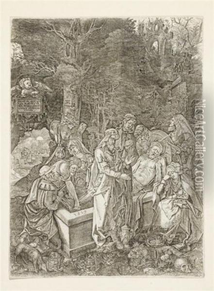 Grablegung Christi (the Entombment Of Christ) Oil Painting - Albrecht Durer