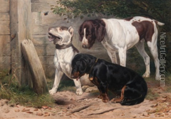 Hundar Oil Painting - Simon Simonsen