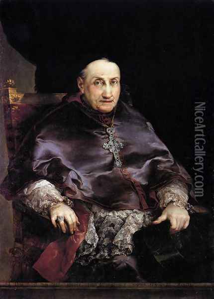 Portrait of Don Juan Francisco Ximenez del Rio, Archbishop of Valencia Oil Painting - Vicente Lopez y Portana