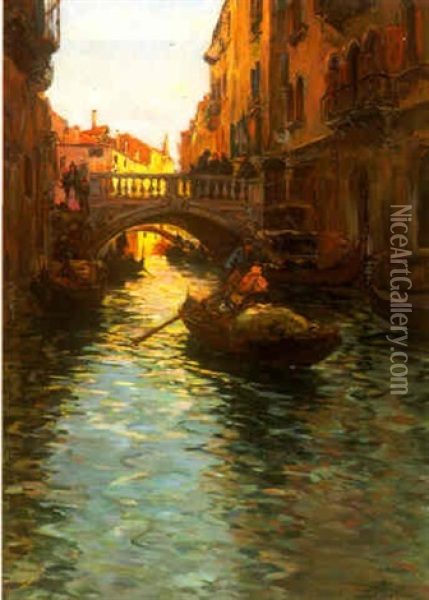 The Close Of Day, Venice Oil Painting - Fernand Marie Eugene Legout-Gerard