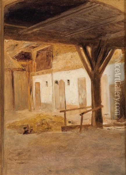 Oberosterreichischer Bauernhof Oil Painting - Franz Rumpler