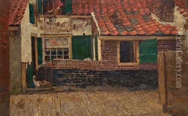Ansicht Eines Hollandischen Hauses Oil Painting - Wilhelm Hambuechen