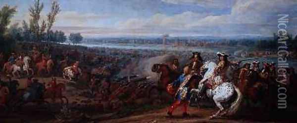 The Crossing of the Rhine 12th June 1672 2 Oil Painting - Adam Frans van der Meulen