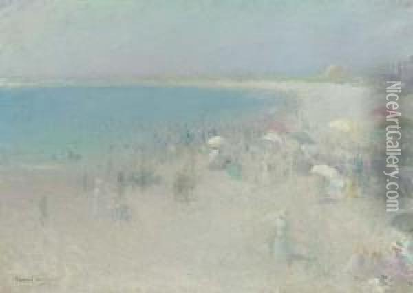 A Day At The Beach, Watch Hill Oil Painting - Edmund William Greacen