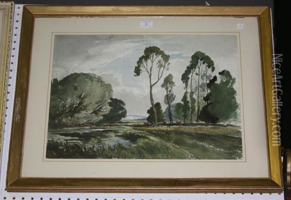 Houghton, Sussex Oil Painting - Edwin Harris