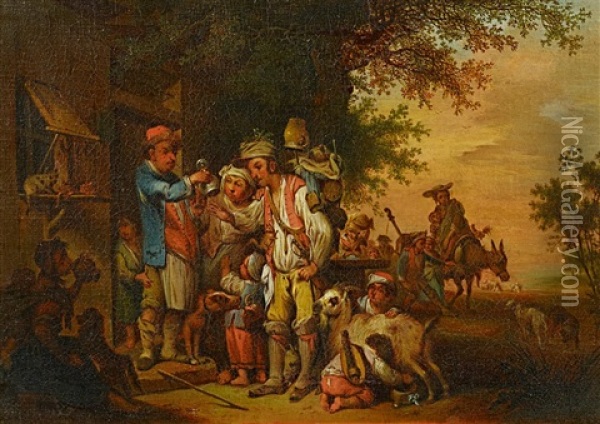 Wandernde Topferfamilie Oil Painting - Johann Conrad Seekatz