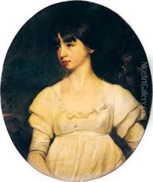 Portrait Of A Girl Oil Painting - John Opie