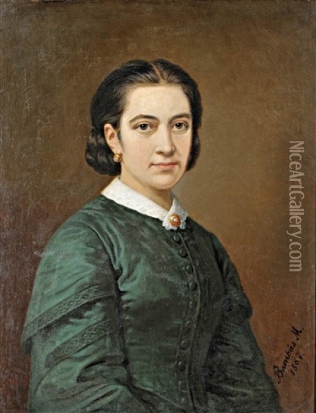Female Portrait Oil Painting - Miklos Barabas
