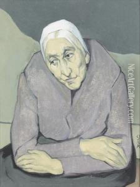 Portrat Einer Alteren Dame. Oil Painting - Ottilie Wilhelmine Roederstein