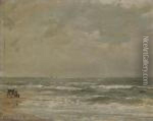Beach View Oil Painting - Edward Antoon Portielje