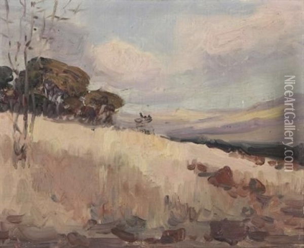Landscape A Letter Of Authentication Oil Painting - Pieter Hugo Naude