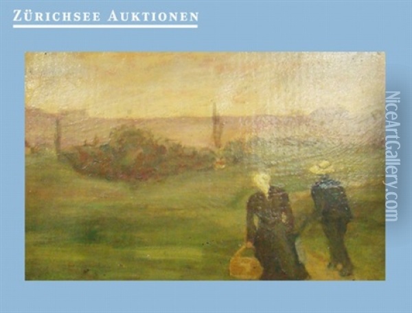 Landschaft Mit Figurenstaffage Oil Painting - Ernst Wurtenberger