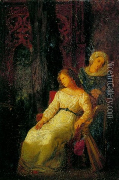 Desdemone Et Emilia Oil Painting - Eugene Delacroix