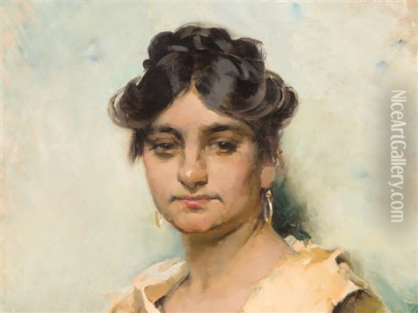 Portrait Of A Woman Oil Painting - Cecil van Haanen