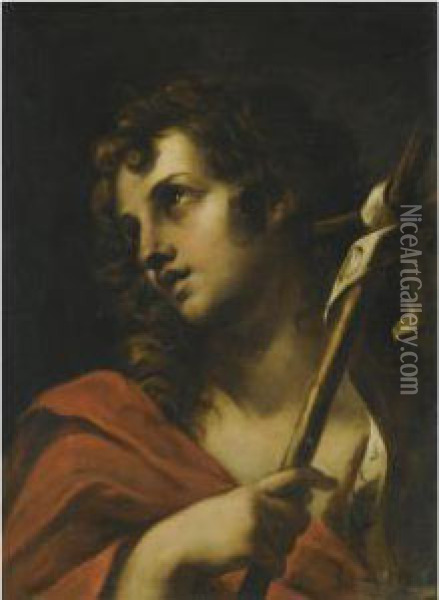 Saint John The Baptist, Head And Shoulders Oil Painting - Girolamo Troppa