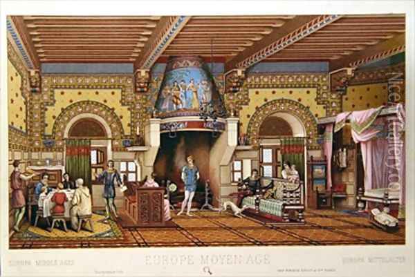 Interior of a French castle during the Middle Ages Oil Painting - Charpentier