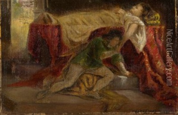 Entwurf Zu: Romeo Und Julia (sketch) Oil Painting - Eduard Charlemont