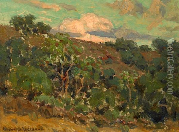 Trees Along A Hillside Oil Painting - Granville Redmond