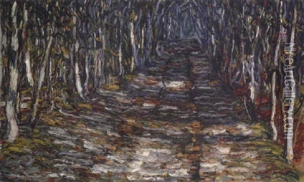 Waldweg Nach Erling Oil Painting - Christian Rohlfs