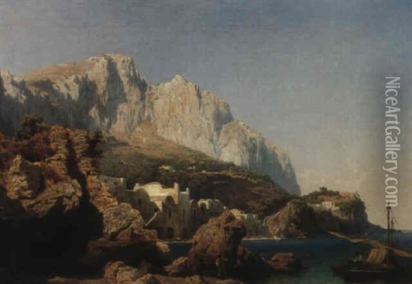 Kuestenlandschaft Bei Capri Oil Painting - Carl Jungheim