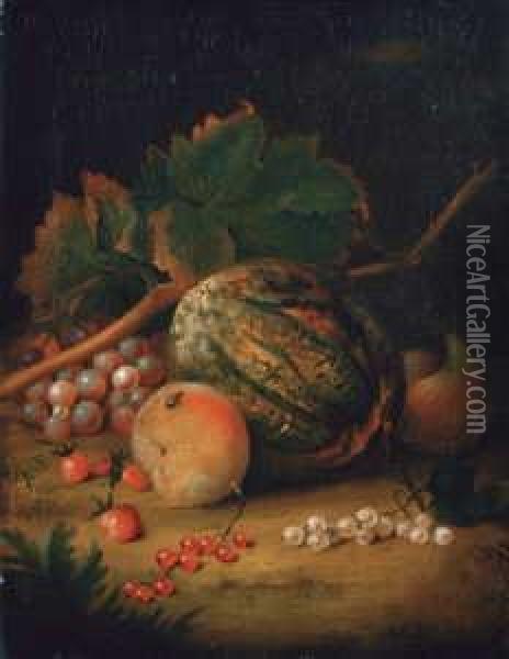 Fruchtestilleben. Oil Painting - Jan Van Huysum