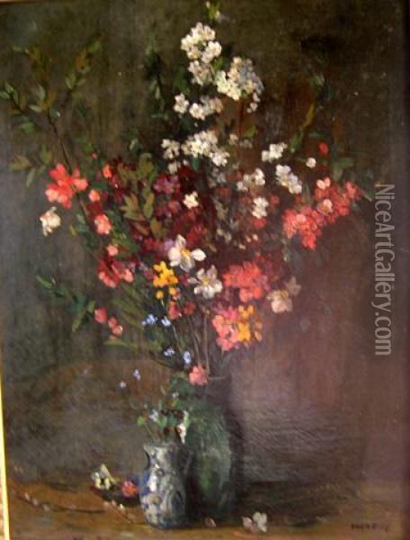 Blumenstilleben - Fruhlingstrauss Oil Painting - Amandus Faure