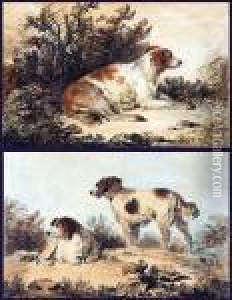 Dog Studies Oil Painting - George Morland