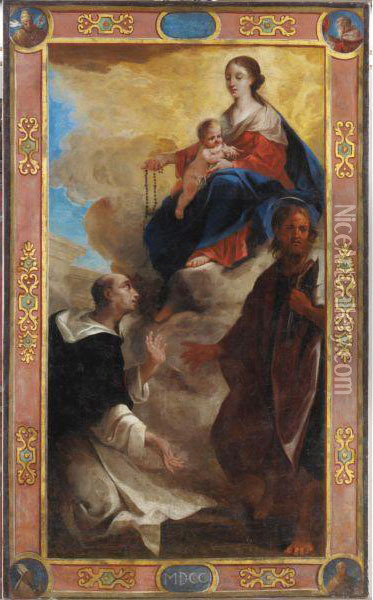 Madonna Del Rosario Oil Painting - Giambettino, Giov. Cignaroli B