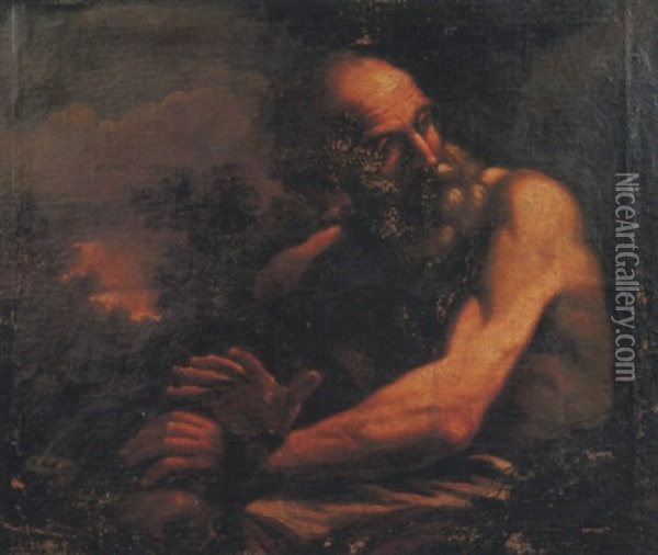 San Girolamo In Paesaggio Oil Painting -  Guercino