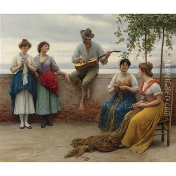 The Serenade Oil Painting - Eugen von Blaas