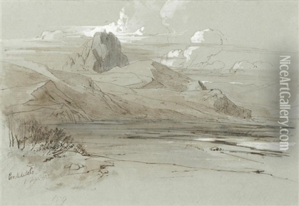 Pentedattelo, Calabria Oil Painting - Edward Lear