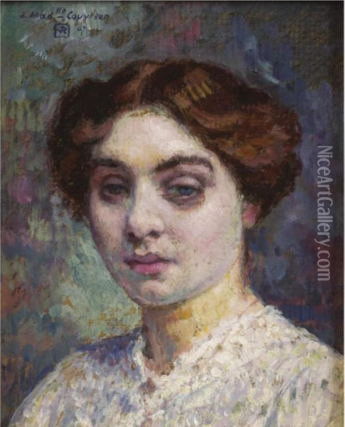 Portrait De Madameoiselle Couvreur Oil Painting - Theo van Rysselberghe