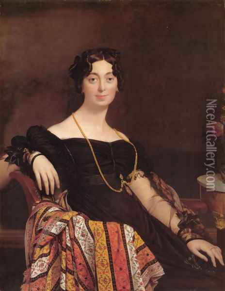 Madame Jacques-Louis Leblanc, née Françoise Poncelle Oil Painting - Jean Auguste Dominique Ingres