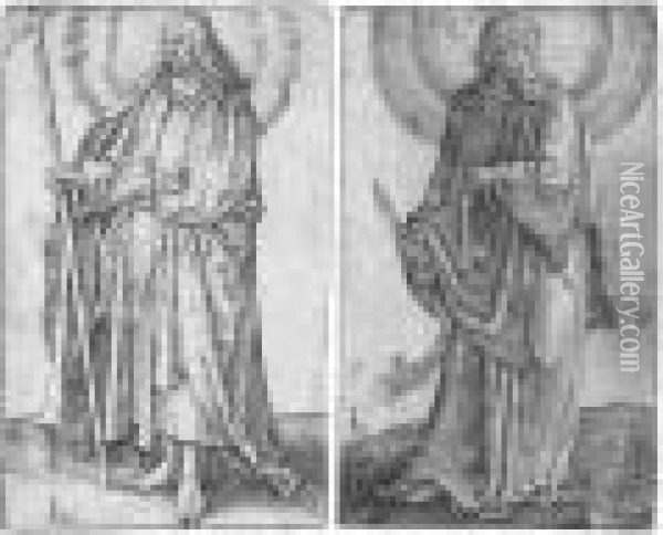 St Bartholomew; And St Philip (the New Hollstein 94; And 95) Oil Painting - Lucas Van Leyden