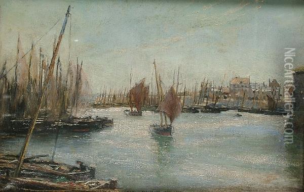 Harbour Scene Oil Painting - Frank Lewis Emanuel