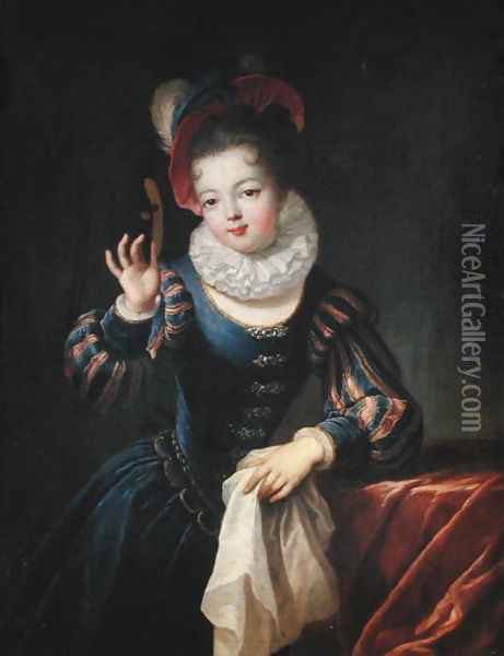 Young Girl with a Mask Oil Painting - Jean Raoux