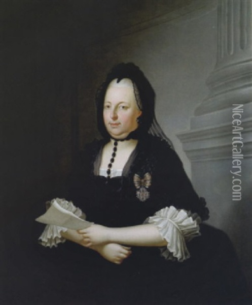 Bildnis Der Kaiserin Maria Theresia In Witwentracht Oil Painting - Anton von Maron