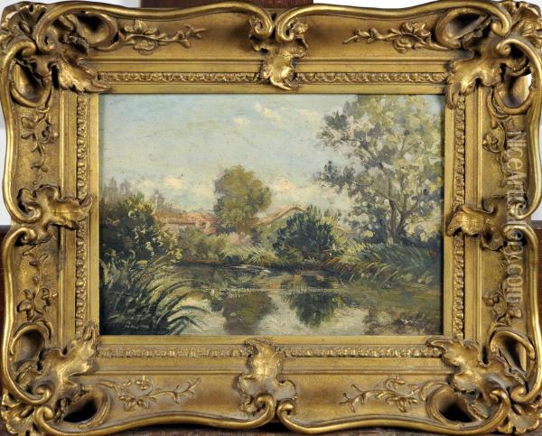 Riviere Arboree. Oil Painting - Edmond De Schampheleer