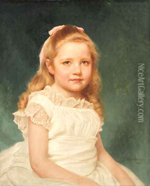 Portrait of a Girl Oil Painting - John George Brown