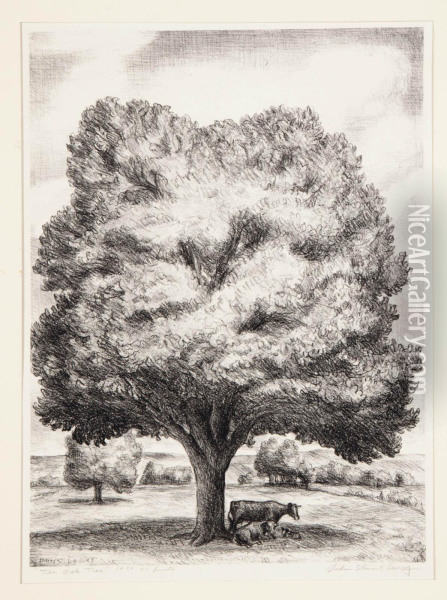 The Oak Tree Oil Painting - John Steuart Curry
