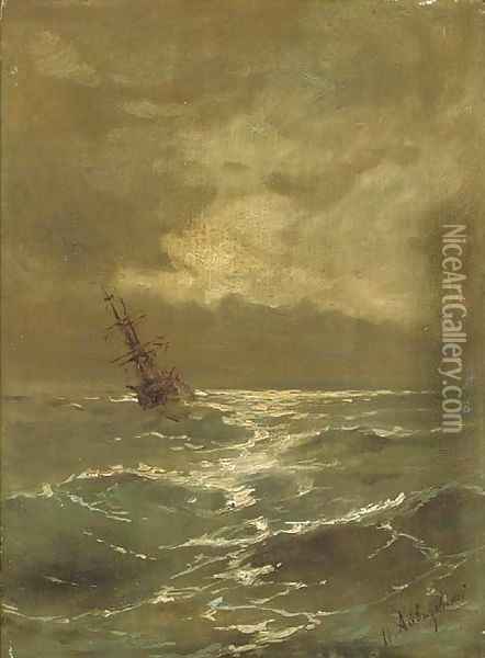 A brig at anchor Oil Painting - Ivan Konstantinovich Aivazovsky