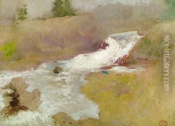 The Cascade In Spring Oil Painting - John Henry Twachtman