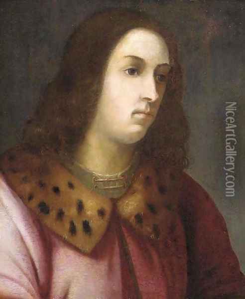 Portrait of Lorenzo di Pierfrancesco di Lorenzo Vecchio de' Medici (1463-1503) Oil Painting - Domenico Puligo