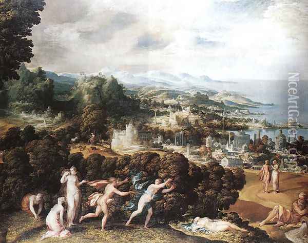 Orpheus and Eurydice Oil Painting - Niccolo dell' Abbate