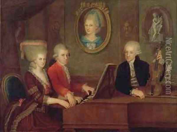 The Mozart family Oil Painting - Johann Nepomuk della Croce