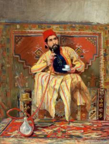 Wasserpfeife Rauchender Turke Oil Painting - Vaclav Prihoda