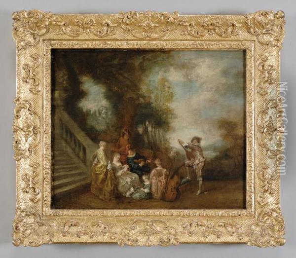 Il Concertino Oil Painting - Watteau, Jean Antoine