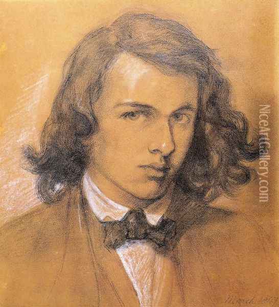 Self Portrait Oil Painting - Dante Gabriel Rossetti